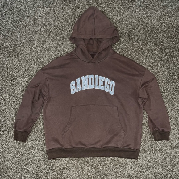 San Diego California Dazy Vintage OG Chocolate Brown Grey Hoodie - Picture 1 of 3